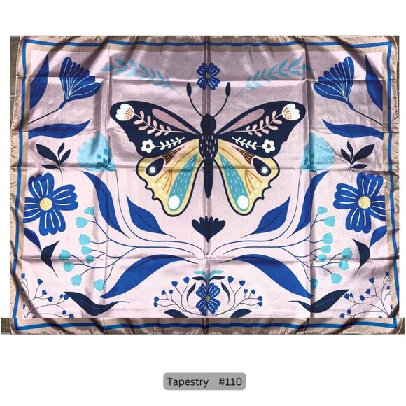 Pink and Blue Boho Butterfly Tapestry Hanging Wall Decor - Picture 1 of 1